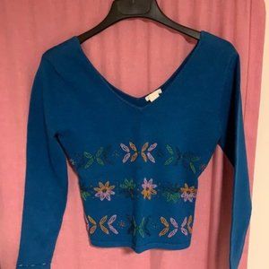 Blue beads sweater